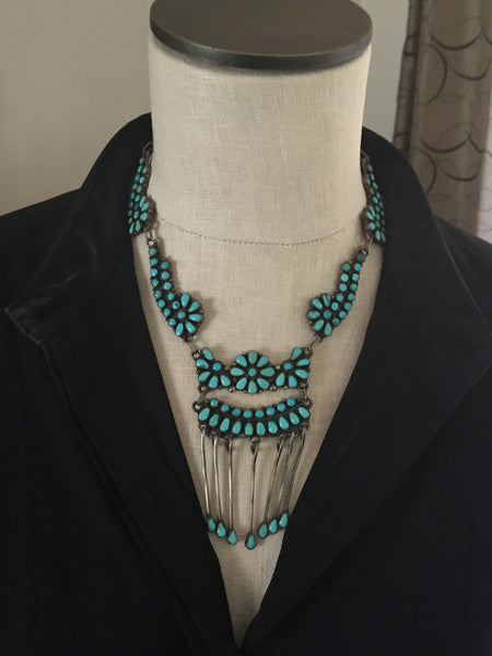 Zuni Pedipoint Floral Necklace